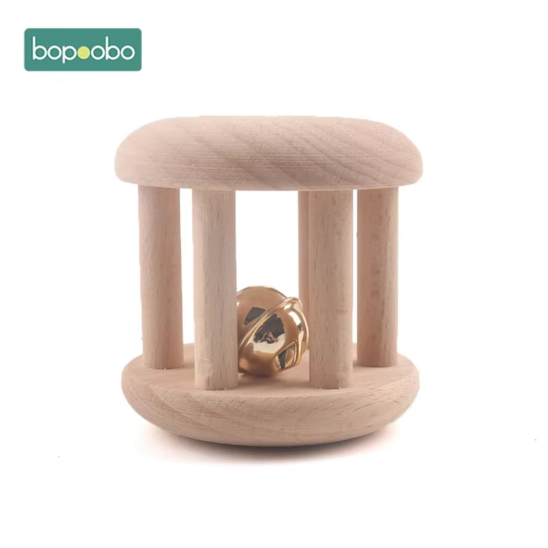 5Pc Wooden Baby Rattle Food Grade Material Baby Toy Wood Ring Baby Teether Crib Mobile Toddler Toys Baby Rattle for Baby