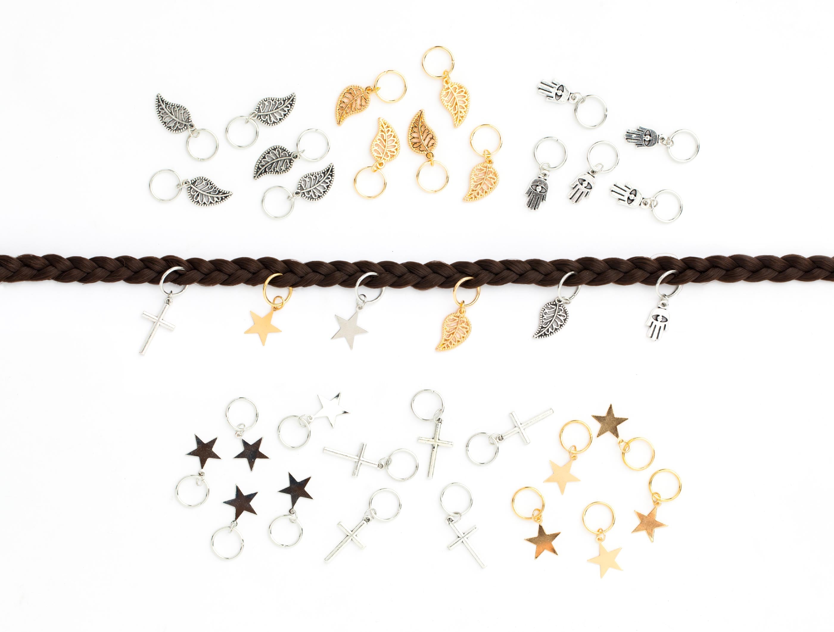 Hajékszer hajkarika medállal LEVÉL AFROline (5db)