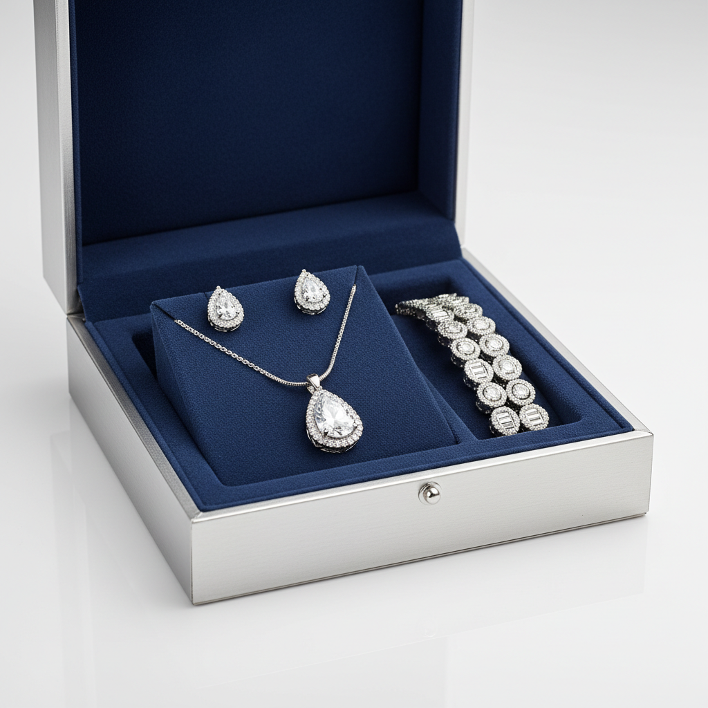 Elegant 3-Piece Jewelry Set - Necklace, Earrings & Bracelet