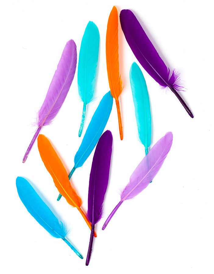 Hair product colored feather hair ornament orange AFROline (1pc)